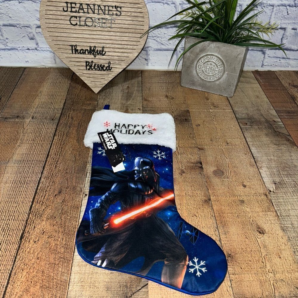 17" STAR WARS‎ Disney Christmas Holiday Stocking - DARTH VADER Blue nwt